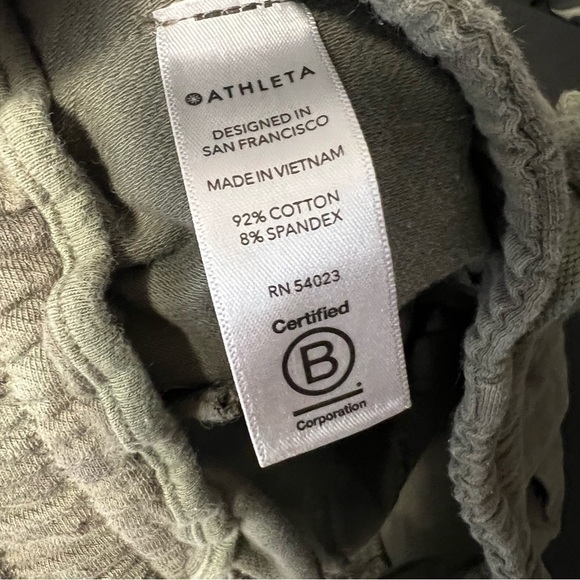 Athleta pants Women Size 0 joggers Farallon Green Printed Camo Drawstring b9 - Picture 11 of 11